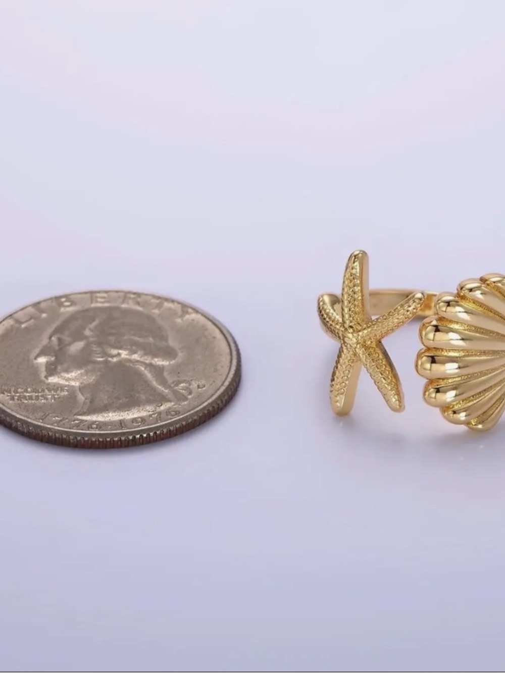 14K Gold Filled Ocean Open Ring (3307) - Picture 3 of 4